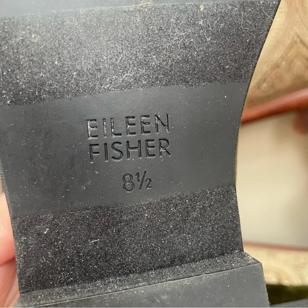 Eileen Fisher Demi Velvet Slip On Loafers Olive Green Round Toe Shoes Size 8.5 - Picture 10 of 10